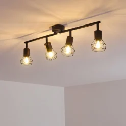 Plafonnier Baripada Noir, 4 lumières