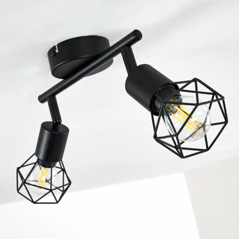 Plafonnier Baripada Noir, 2 lumières