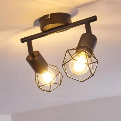 Plafonnier Baripada Noir, 2 lumières