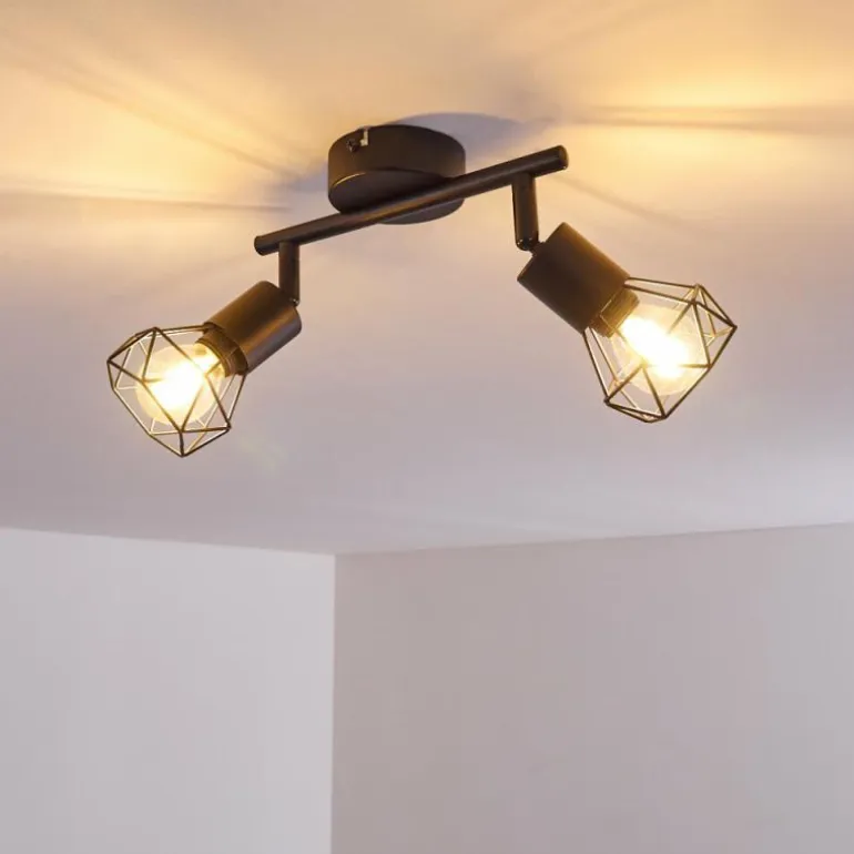 Plafonnier Baripada Noir, 2 lumières