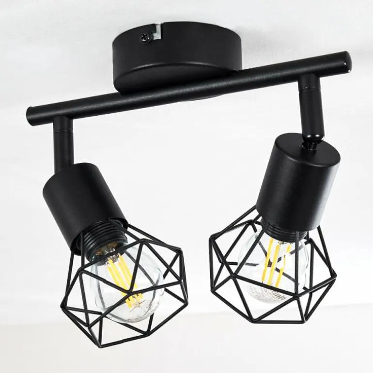 Plafonnier Baripada Noir, 2 lumières