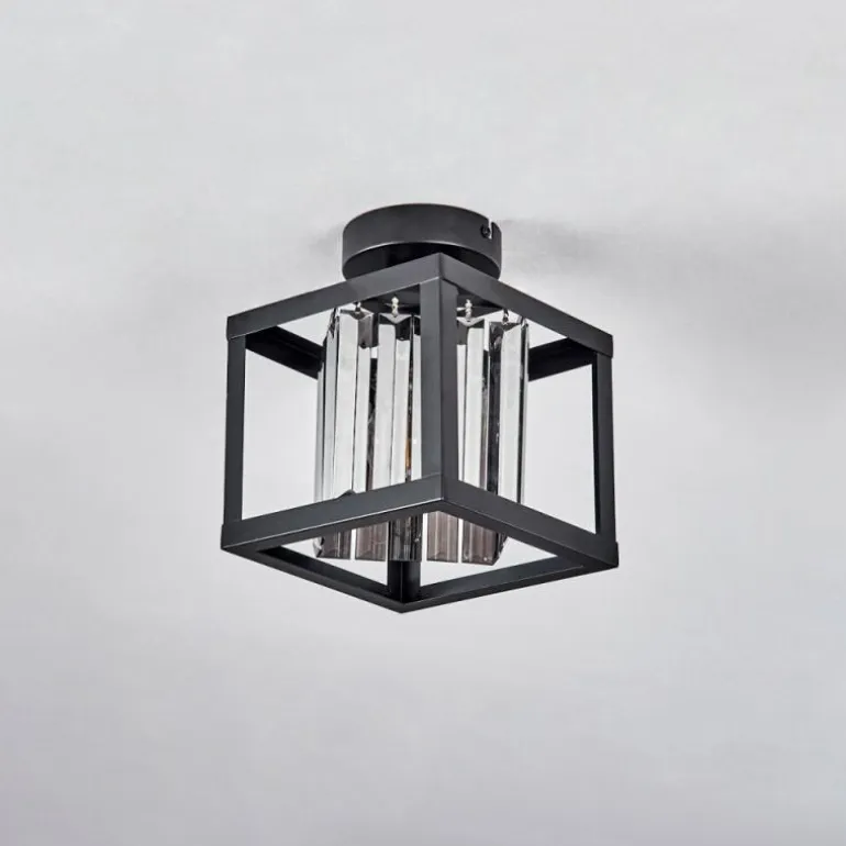 Plafonnier Barracon Noir, 1 lumière