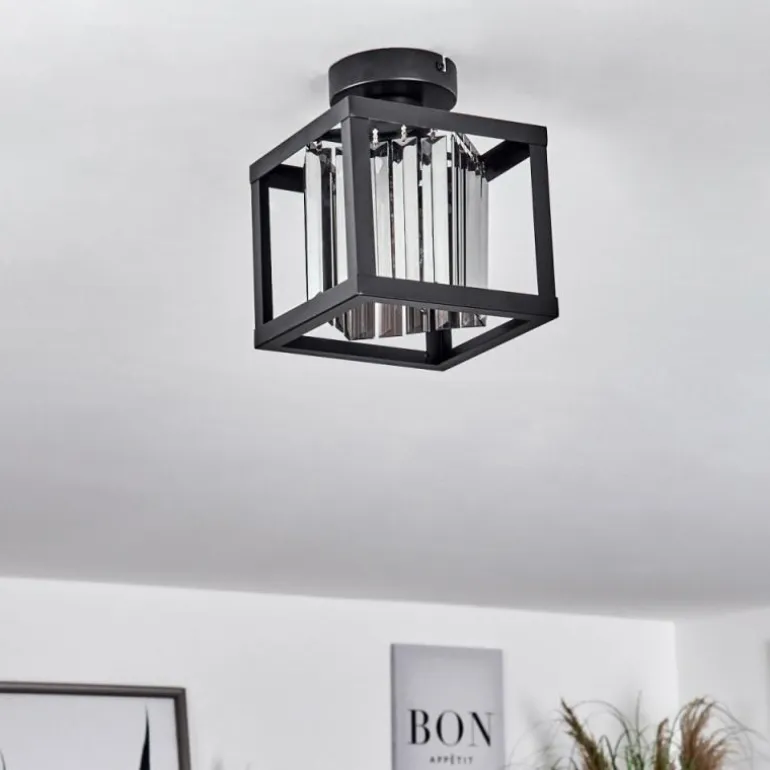 Plafonnier Barracon Noir, 1 lumière