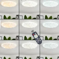 Plafonnier Benifla LED Blanc, 1 lumière, Télécommandes