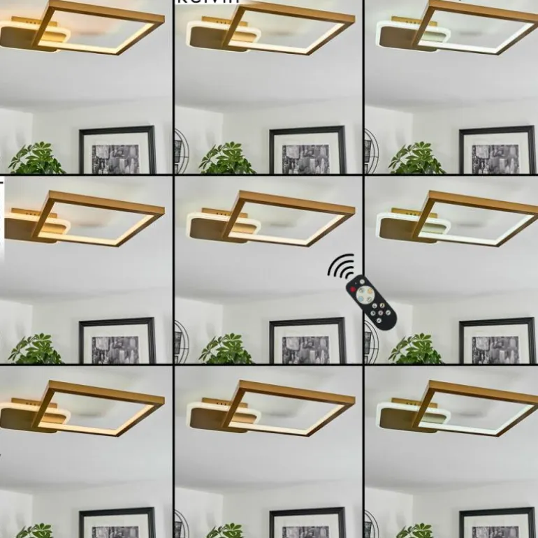 Plafonnier Bina LED Laiton, 1 lumière, Télécommandes