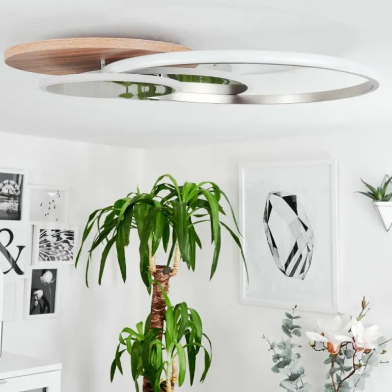 Plafonnier Blandford LED Écru, Nickel mat, Argenté, 1 lumière, Télécommandes