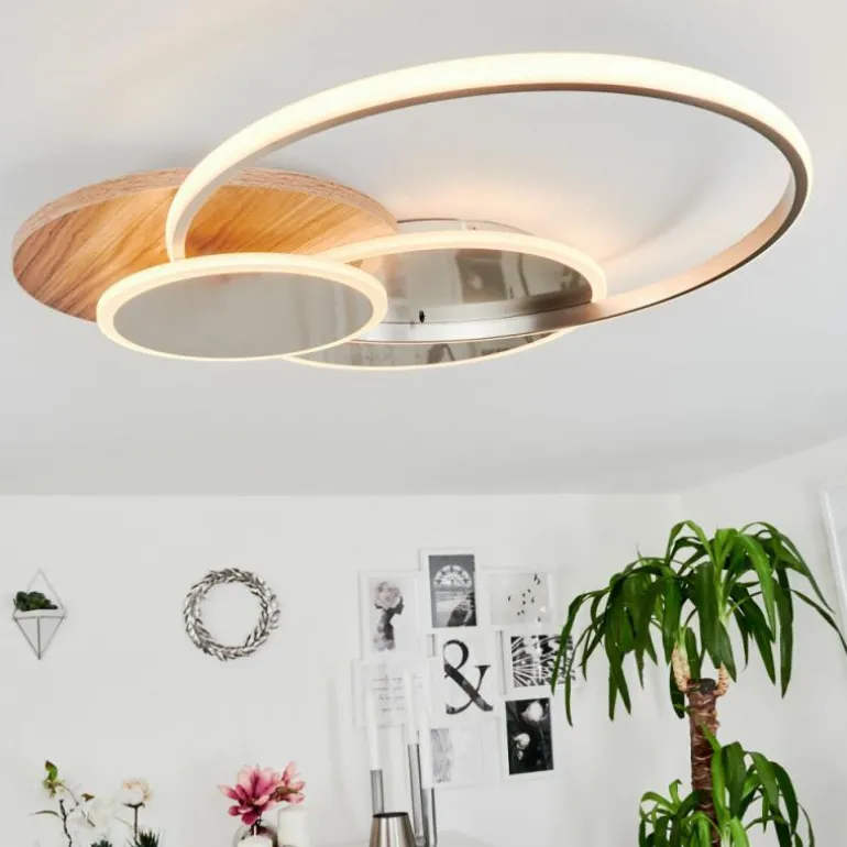 Plafonnier Blandford LED Écru, Nickel mat, Argenté, 1 lumière, Télécommandes