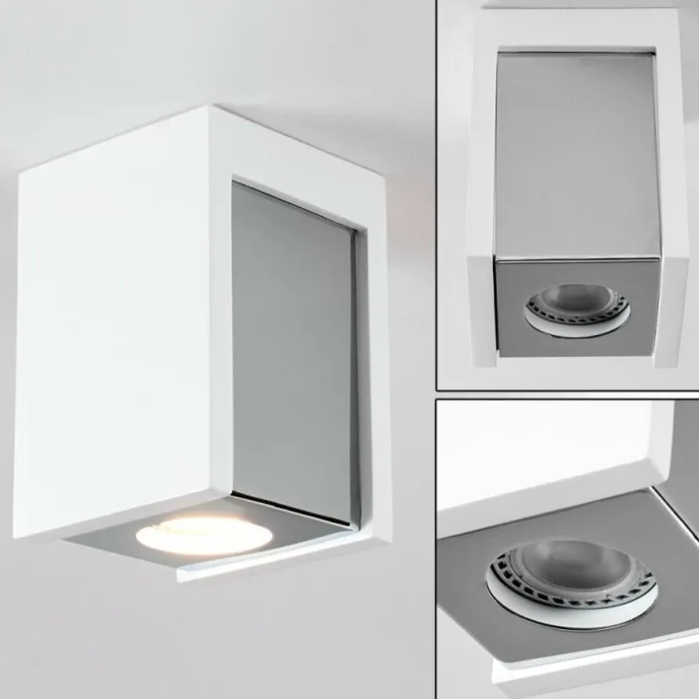 Plafonnier Braslo Chrome, Blanc, 1 lumière