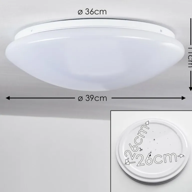 Plafonnier Brighton LED Blanc, 1 lumière, Télécommandes, Changeur de couleurs
