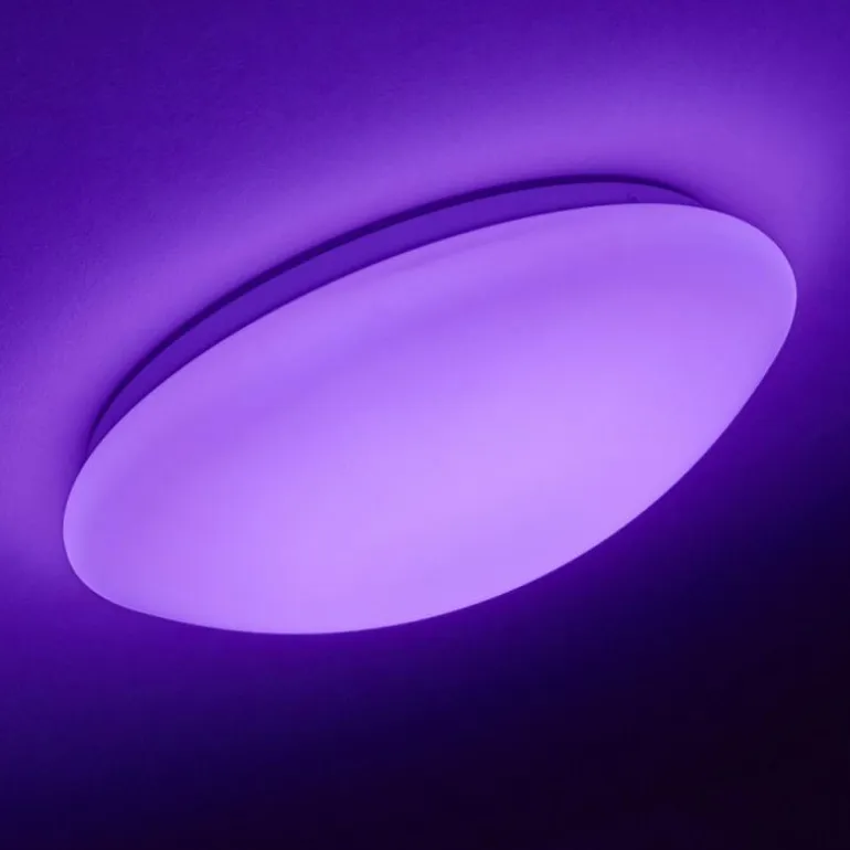 Plafonnier Brighton LED Blanc, 1 lumière, Télécommandes, Changeur de couleurs