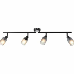 Plafonnier Brilliant Loralie Noir, 4 lumières