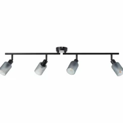 Plafonnier Brilliant Loralie Noir, 4 lumières