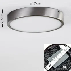 Plafonnier Broglen LED Nickel mat, 1 lumière