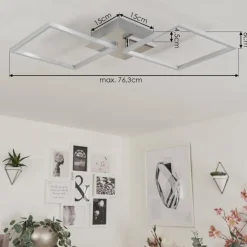 Plafonnier Buren LED Nickel mat, 1 lumière