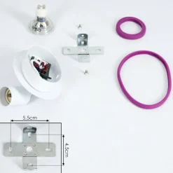 Plafonnier Cabri LED Chrome, Lila, Blanc, 1 lumière