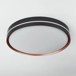 Plafonnier Cachalot LED Cuivre, Noir, 1 lumière, Télécommandes, Changeur de couleurs