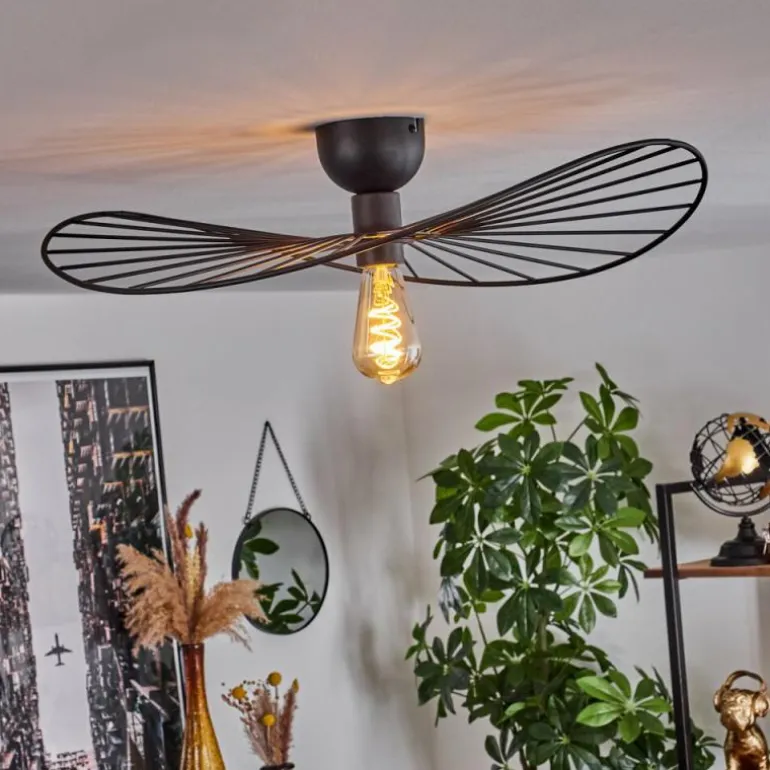 Plafonnier Cacor Noir, 1 lumière
