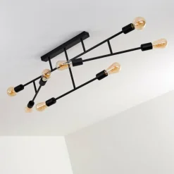 Plafonnier Cahaba Noir, 8 lumières