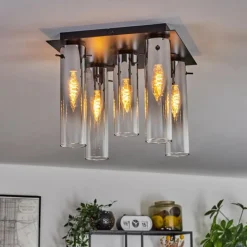 Plafonnier Caimitte Noir, 5 lumières