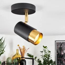 Plafonnier Campanas Laiton, Noir, 1 lumière