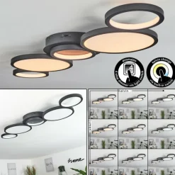 Plafonnier Carabajal LED Noir, 1 lumière