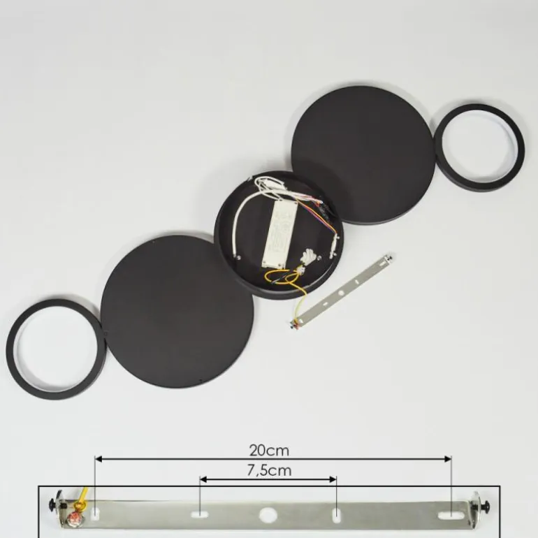 Plafonnier Carabajal LED Noir, 1 lumière