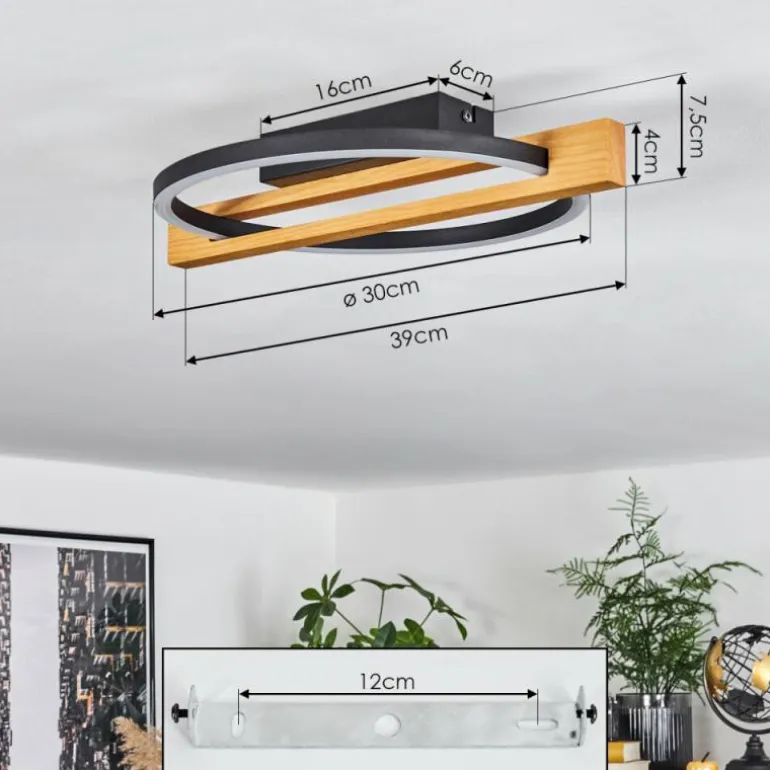 Plafonnier Carcano LED Écru, Noir, 1 lumière