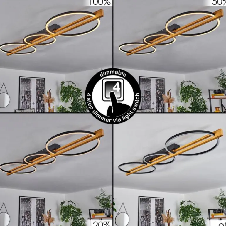 Plafonnier Carcano LED Noir, 3 lumières