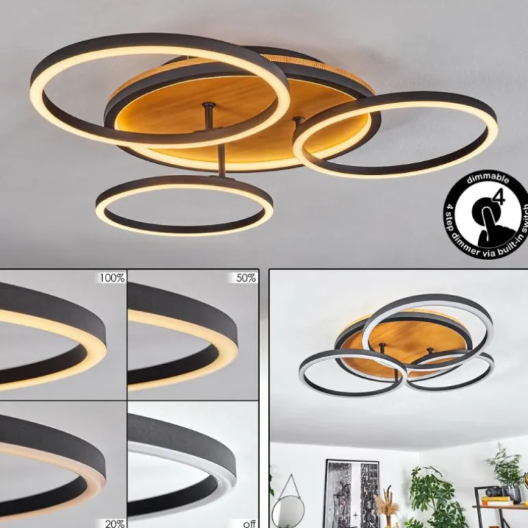 Plafonnier Cardozo LED Écru, Noir, 1 lumière