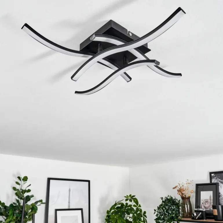 Plafonnier Casais LED Noir, 4 lumières