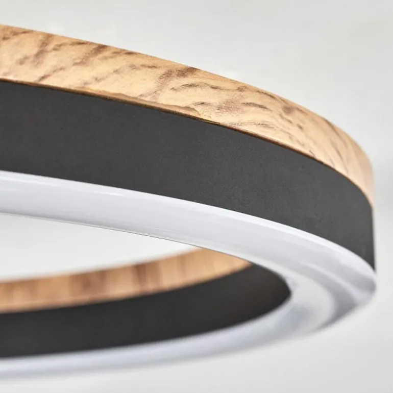Plafonnier Cascada LED Brun, Couleur bois, Noir, 1 lumière