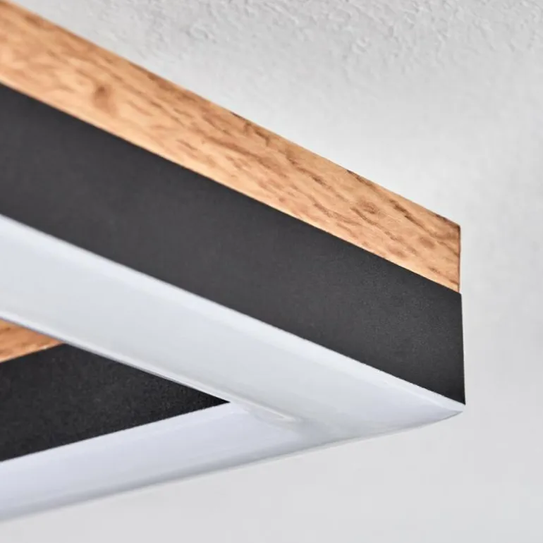Plafonnier Cascada LED Brun, Couleur bois, Noir, 1 lumière