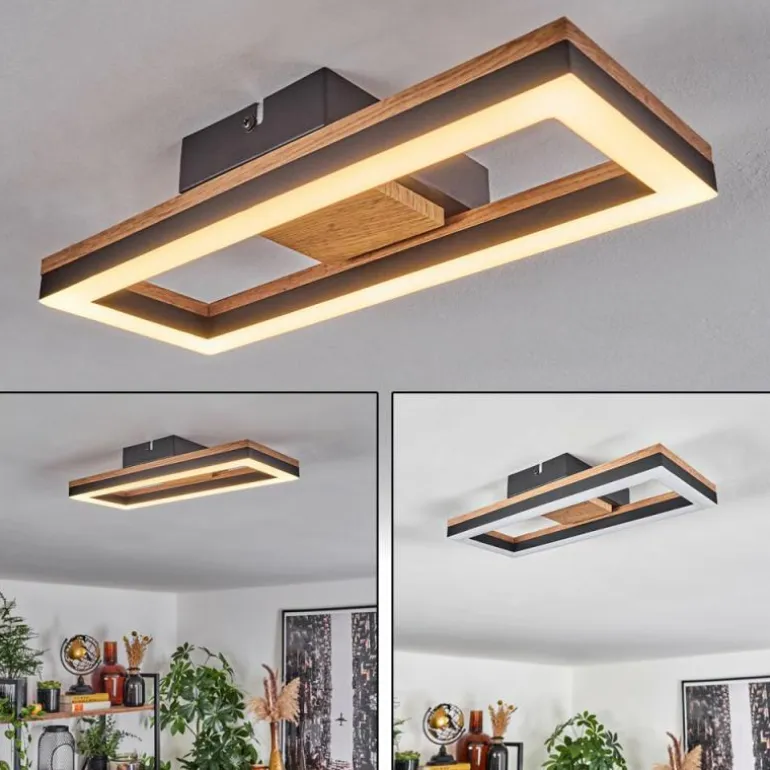 Plafonnier Cascada LED Brun, Couleur bois, Noir, 1 lumière