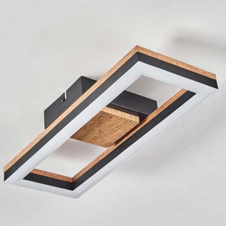 Plafonnier Cascada LED Brun, Couleur bois, Noir, 1 lumière
