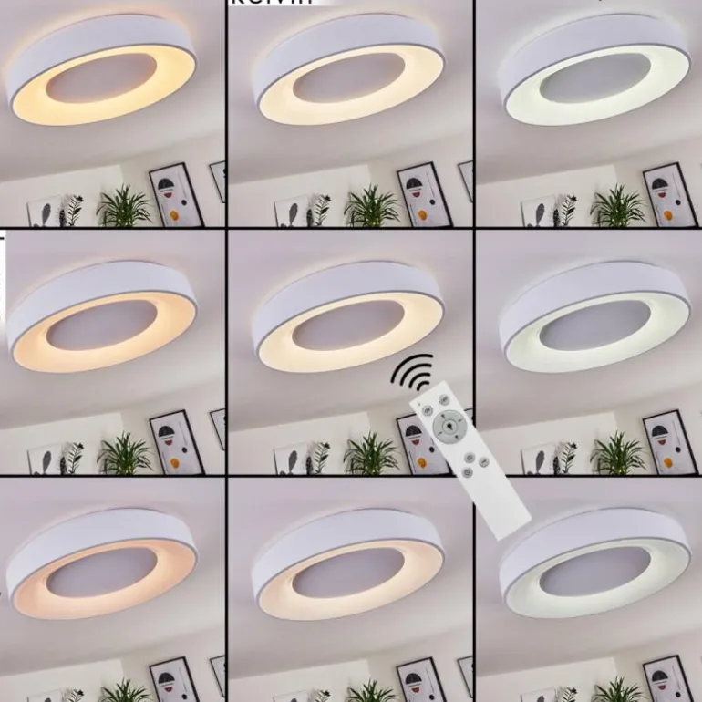 Plafonnier Casina LED Blanc, 1 lumière, Télécommandes