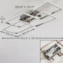 Plafonnier Cheka LED Aluminium, 4 lumières