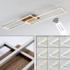 Plafonnier Cheka LED Brun, Nickel mat, 2 lumières, Télécommandes