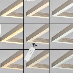 Plafonnier Cheka LED Nickel mat, 2 lumières, Télécommandes