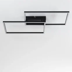 Plafonnier Cheka LED Noir, 2 lumières, Télécommandes