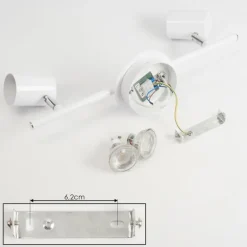 Plafonnier Chennai LED Chrome, Blanc, 2 lumières