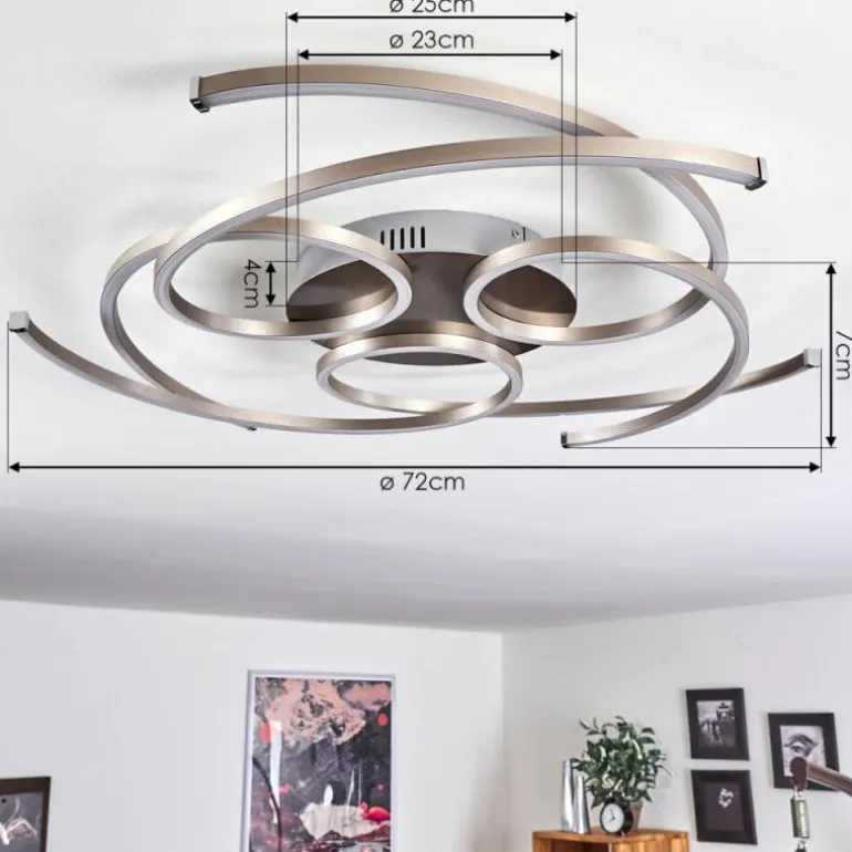 Plafonnier Cojcam LED Nickel mat, 3 lumières