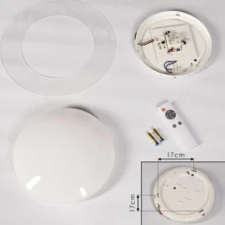 Plafonnier Cure LED Blanc, 1 lumière, Télécommandes, Changeur de couleurs