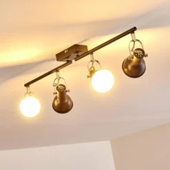 Plafonnier Danikon Brun, 4 lumières