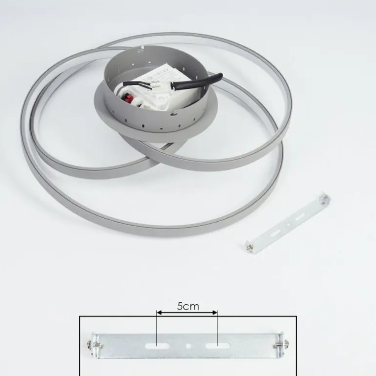 Plafonnier Demaine LED Gris, 1 lumière
