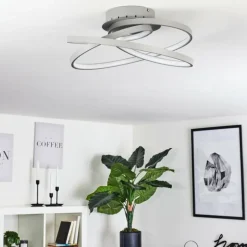 Plafonnier Demaine LED Gris, 1 lumière