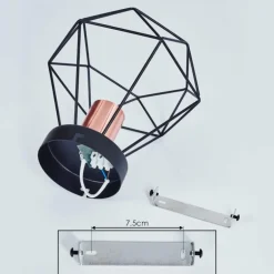 Plafonnier Denno Cuivre, Noir, 1 lumière