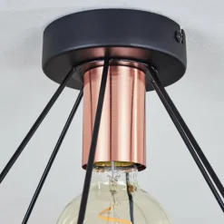 Plafonnier Denno Cuivre, Noir, 1 lumière