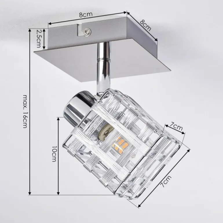 Plafonnier Desrue Chrome, Argenté, 1 lumière