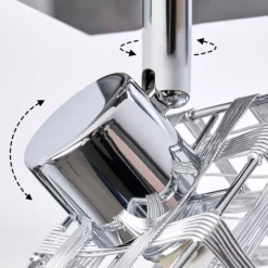 Plafonnier Desrue Chrome, Argenté, 2 lumières