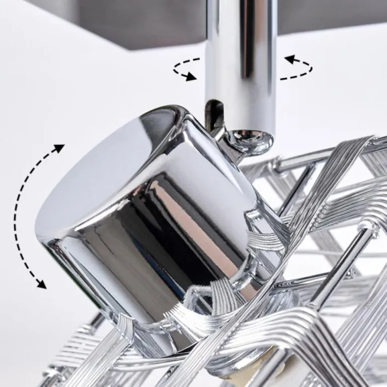 Plafonnier Desrue Chrome, Argenté, 4 lumières
